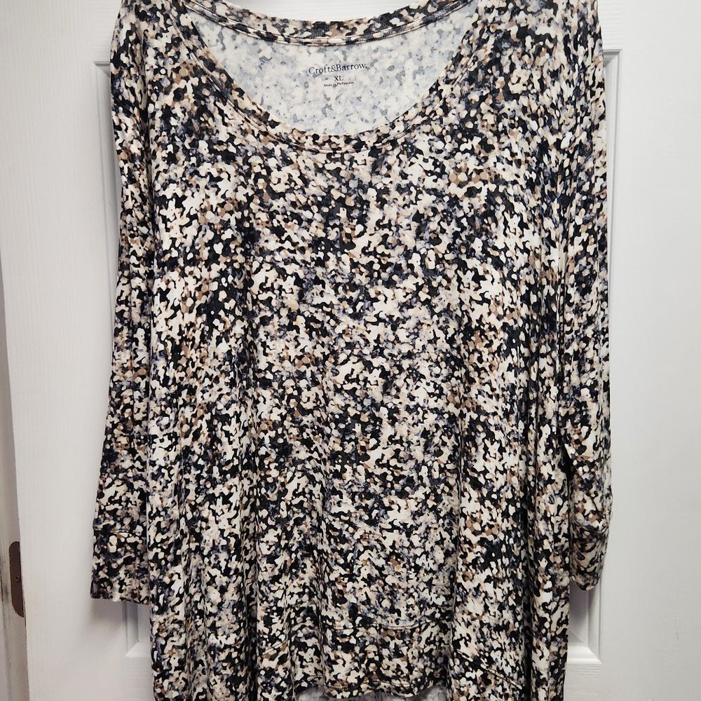 WOMAN'S CROFT & BARROW XL LONG SLEEVE PULL OOVER BLOUSE